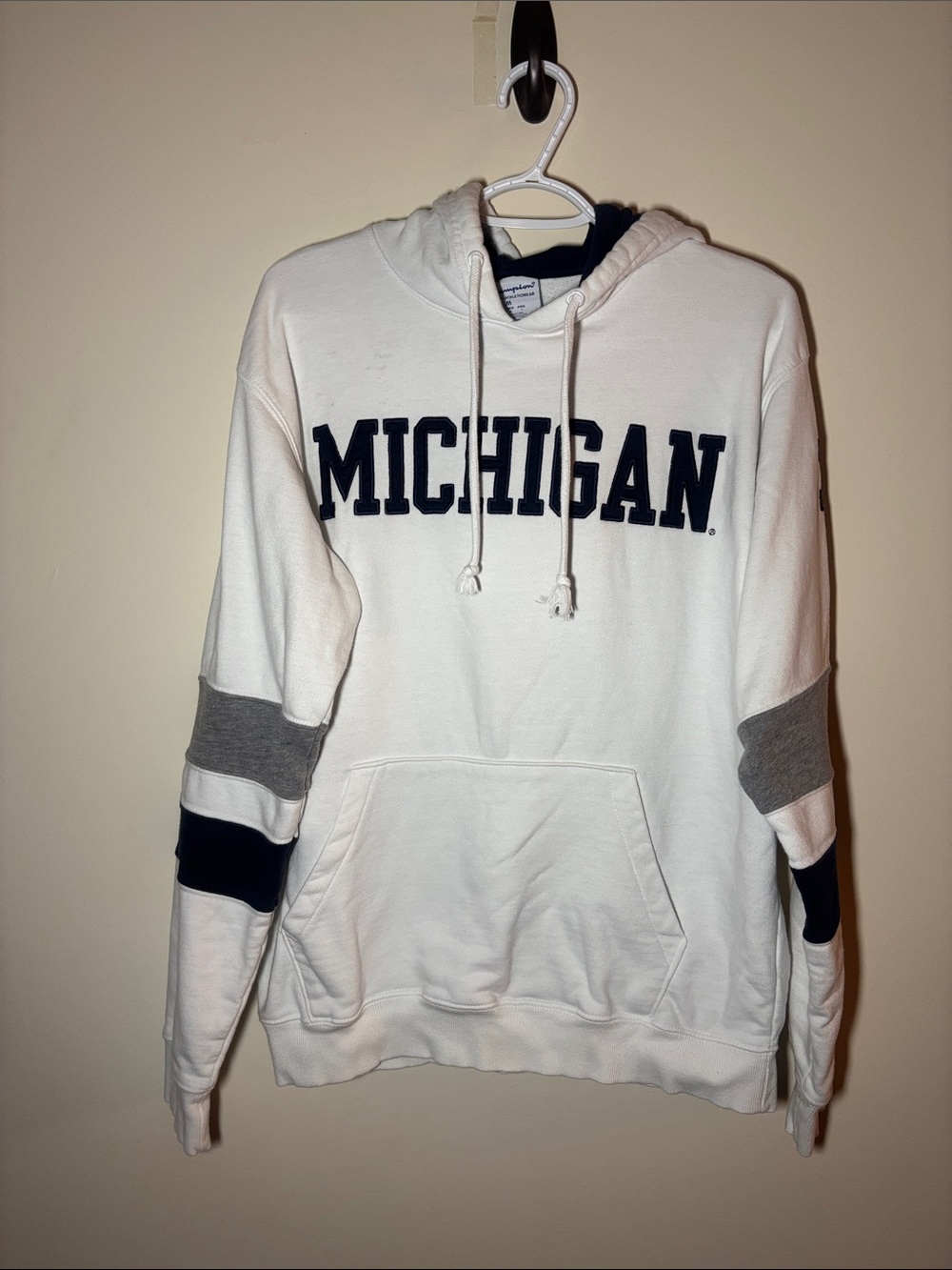 Champion White University of Michigan Pullover Hoodie